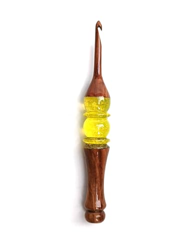 Aguja de ganchillo hecha a mano en resina y madera, la mejor idea de regalo para tejer (Set de 7)