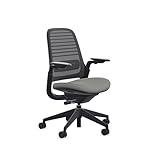 Steelcase Series 1 Office Chair - Ergonomic Work Chair with Wheels for Carpet - Helps Support Productivity - Weight-Activated Controls, Back & Arm Support - Easy Assembly - Licorice + Night Owl Era