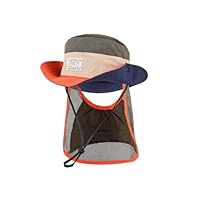 TAGVO Sonnenhut Kinder Bucket Hat, UV-Sonnenschutz mit Kinnriemen, Kappe mit Abnehmbarer Nackenklappe, Sonnenhüte mit breiter Krempe für Kinder von 2–6 Jahren