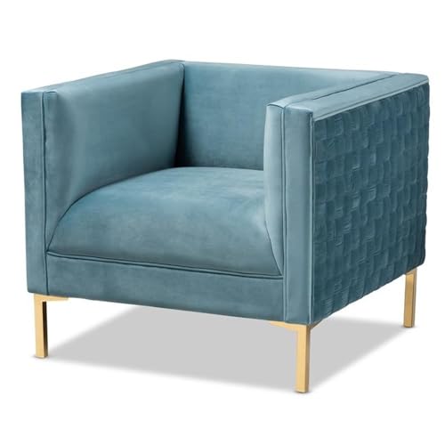 Sillón contemporáneo terciopelo azul