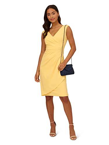 Image of Adrianna Papell Crepe Draped Overlay Dress