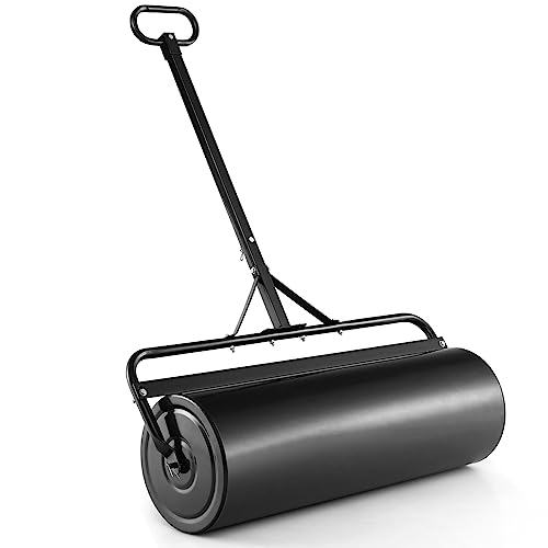 TANGZON 63L/113L Garden Lawn Roller, Water Sand Filled Outdoor Grass Roller with Removable Drain...