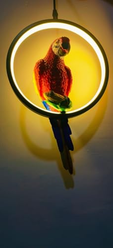Image of Modern Parrot Halo Ring Energy Saving Led Bird Pendant Hanging with 3 Different Color Mode (Warm White, Cool White, Neutral White) for Bedroom, Living Room, Restaurants, Dining, Home