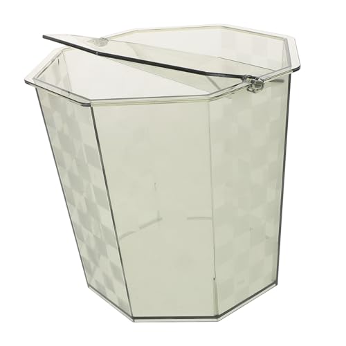 TOPPERFUN Papelera de Escritorio Pequeña Tapa de Plástico Acrílico Cubo de Basura para Oficina y Hogar Diseño Moderno de Usar para Dormitorio y Cocina