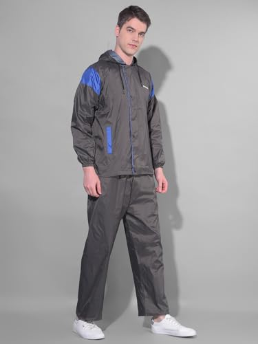 Image of Dollar Rainguard Men's Reversible Full Sleeve Solid Raincoat Set With Adjustable Hood and Pocket