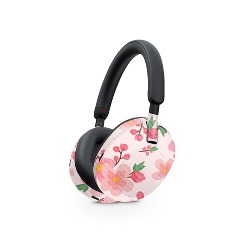 Image of MightySkins Carbon Fiber Skin Compatible with Sony WH-1000XM5 Headphones - Lilies in Bloom | Protective, Durable Textured Carbon Fiber Finish | Easy to Apply