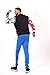 SCREENSHOT-F11062 Mens Urban Hip Hop Premium Pullover Fleece - Pop Art Animation Retro Arm Print Street Fashion Crew Neck Sweatshirt-Black-Medium