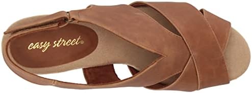 Easy Street Women's Annette Block Heel Heeled Sandal, Tan, 8 Wide | Image 4