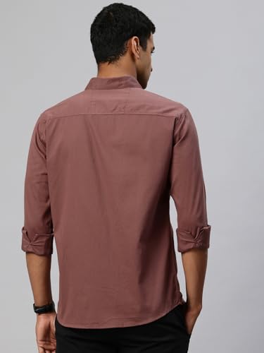 Image of Majestic Man Comfort Slim Fit Solid Pure Cotton Self Design Casual Shirt