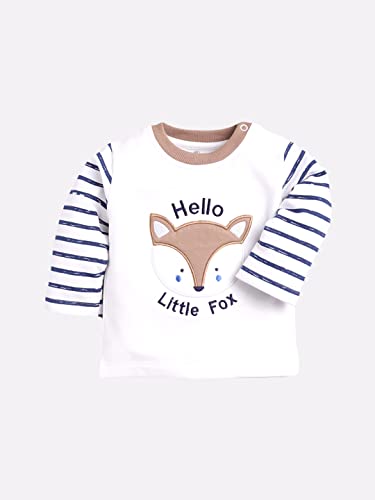 Image of BABY GO Baby Boys Cotton Clothing Set | Full Sleeve T-Shirt & Pants Combo | Newborn Infant Outfit | Soft Fleece Tracksuit with Cute Animal Print | Casual Daily Wear Co-ord Set