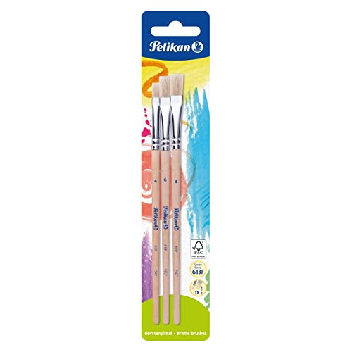 Pelikan Borstenpinsel-Set Sorte 613F Größe 4 6 und 8 3 Stück