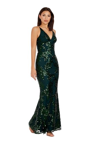 Image of Dress The Population Women's Sharon Sequin, Maxi, Mermaid, V-Neck Gown