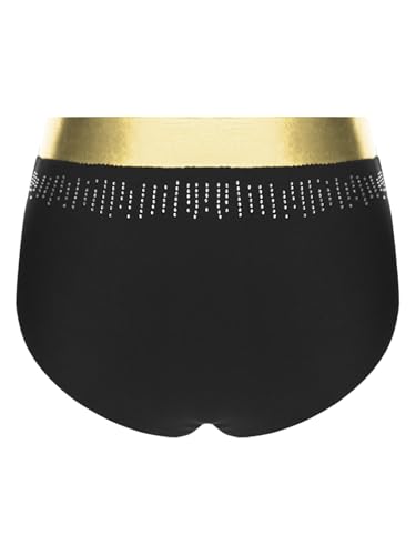 FEESHOW Kids Girls Glittery Rhinestones Underwear High Waist Sparkle Gymnastics Ballet Dance Briefs Panties2