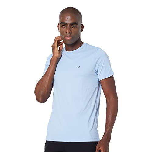 Image of sporto Men's T-Shirt | 80% Cotton and 20% Polyester | Round Neck | Breathable Casual Wear | Soft Comfortable Everyday T-Shirt | Pack of 1 | Color May Vary