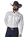 Wrangler Men's Sport Western Snap Shirt Dobby Stripe, White, Medium