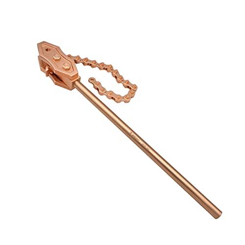 WEDO Non-Sparking Chain Pipe Wrench, Spark-free Safety Wrenches, Non-Magnetic, Corrosion Resistant, Die-Forge, DIN Standard, Beryllium Copper,600mmx150mm
