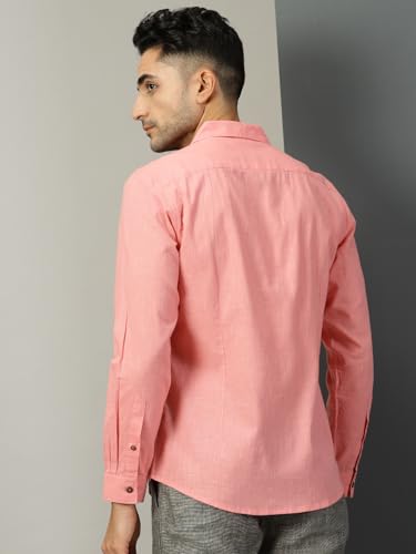 Image of Thomas Scott Men's | Solid | Full Sleeve | Regular Fit | 100% Cotton | Double Flap Pocket | Spread Collar | Casual Shirt