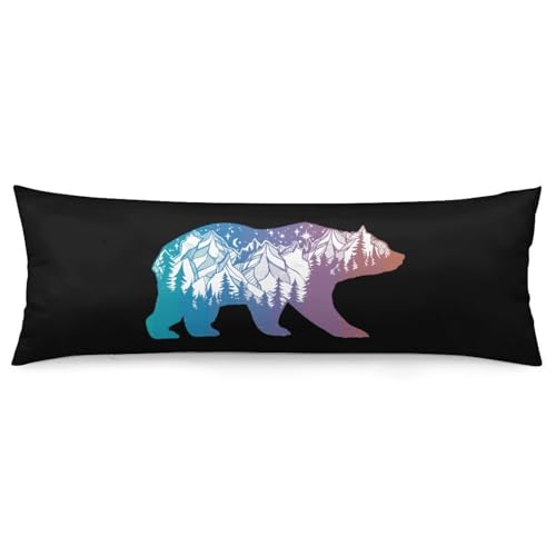 Bear with Mountains Landscape Body Pillow Cover Lightweight Long Pillow Case for Cushion Sofa Living Room Bed 20