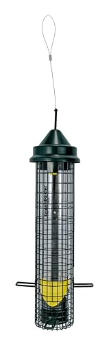 Squirrel Buster® Nyjer® – Squirrel-Proof Nyjer®/Thistle 2.4-pound Seed Capacity Feeder w/8 Feeding Ports & 4 Perches, Easy Fill & Clean, Durable Outdoor Feeder for Finches, Goldfinches & Small Birds