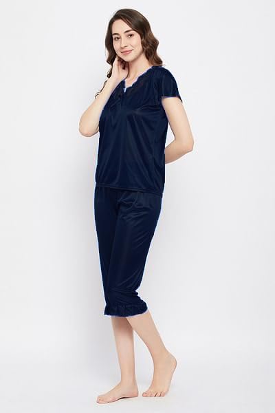 Image of Top & Capri Night Suit Set for Women