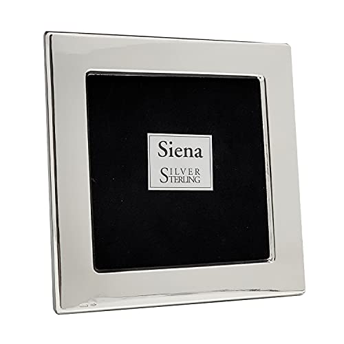 Siena 3X3 Wide Plain Silver Deco Picture Frame, Boutique Quality Photo Frame, Siena Collection (925 Sterling Silver) #TOP22