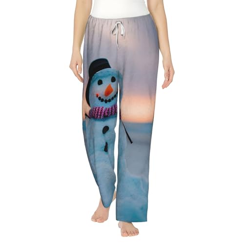 Pantalon de pyjama bonhomme de neige femme pour des soirées d'hiver cocooning