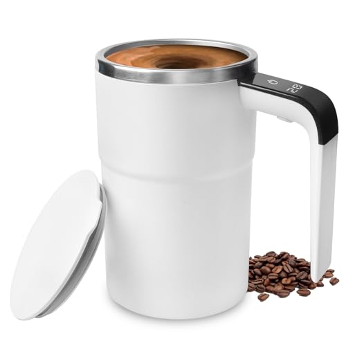 Tasse à café magnétique automatique, 380 ml, tasse à café, tasse magnétique automatique, tasse à café auto-mélangeante en acier inoxydable, tasse magnétique...