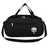 FLOATING Bolsa Deporte Gimnasio Pun.ish-er, Almacenamiento de Zapatos y Ropa, Bolsa de Viaje, Yoga, Semana(Black)