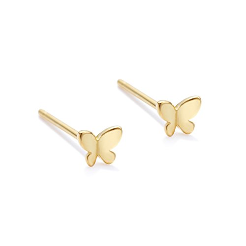 Butterfly Earrings Sterling Silver Tiny Butterfly Stud Earrings for Women Gold Minimalist Earrings Dainty Hypoallergenic Earrings for Sensitive Ears Mothers Day Gifts for Wife - Main Image