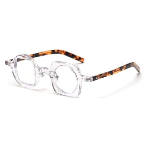 PZEOB Montura de Gafas Monturas de Gafas Monturas de Gafas de Acetato Monturas de Gafas asimétricas Creativas Unisex con Lentes Anteojos Decoración combinación