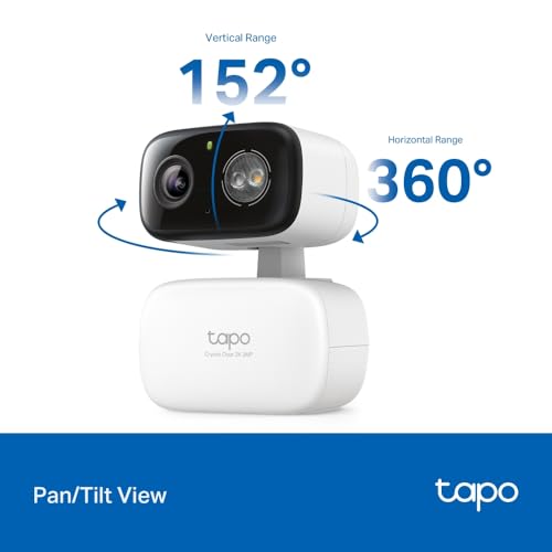 Image of Tapo C216 Mini Surveillance Camera with 2K 3MP Recording 360 Coverage for Indoor and Outdoor AI Detection and Notifications MicroSD Card up to 512GB 105.3 x 77.8 x 69.8 mm