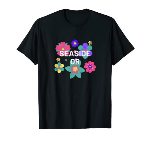 Seaside Oregon Coast Floral Flowers Souvenir Vacation T-Shirt