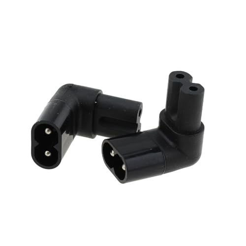 Adaptador AC C7 a C8 ángulo 90° pack x2 negro miniatura 2