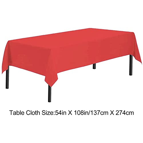 Time to Sparkle 2 Pack Plastic Tablecloths 54" x 108" Plastic Dining Table Cloth Premium Rectangle Table Cover for Parties Wedding Banquet etc Indoor Or Outdoor(Red) - Image 4