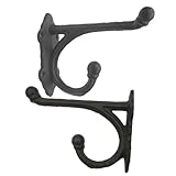 Ciieeo Lot De 2 Crochets Muraux En Fonte Café Vintage à Double Tête, Crochets Muraux Anciens Pour Manteaux Et Chapeaux, Porte-chapeaux Mural Multifonction Pour Salon, La Cuisine Et Jardin