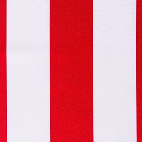 Tissu d'extérieur rouge/blanc de 1,6 m de large (vendu au mètre) - Tissu 100 % polyester