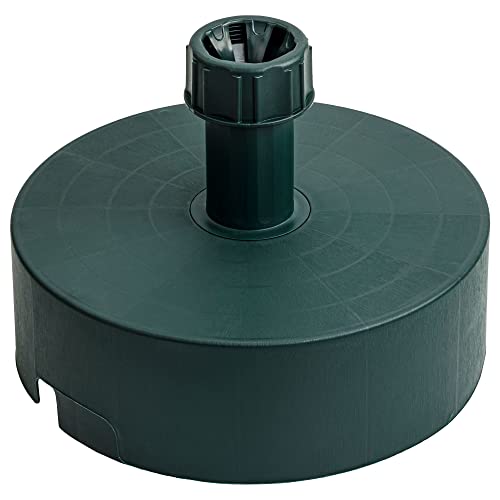 Schirmständer Schirmhalter Sonnenschirmständer Grün Ständer aus Polypropylen Rund Form D 40 cm zu Garten Terrasse Schaftdurchmesser 20-40mm Sonnenschirmfuß befüllbar mit Sand mit Wasser oder Kies oder