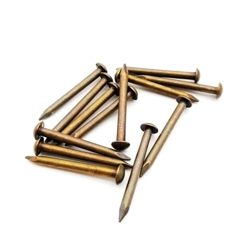 100pcs Clavos de Cabeza Redonda de Latón Antiguo de 1.2x8mm para Bisagras de Muebles Caja de Joyería miniatura 3