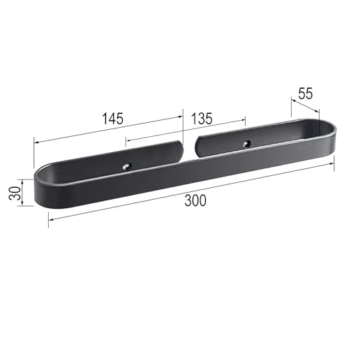 Toalleros de aluminio acabado negro mate modelo C pack de dos barras de 30 cm 3