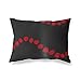 BonaMaison Rouge-Noir Housse de Coussin Motif, Taie d'oreiller pour Lit Voiture Canapé Maison Salon Chambre, Décoration D'intérieur, 35x50 Cm - Conçu et Fabriqué en Turquie