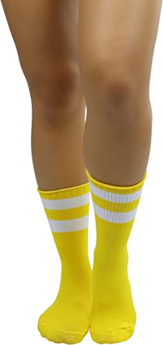 Image of ToBeInStyle Women's Acrylic Ankle Hi With Double Stripe Top Crew Fun Athletic Socks