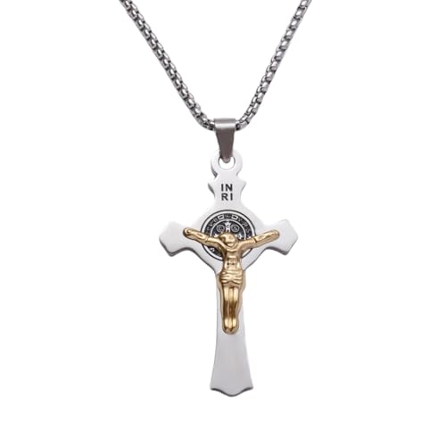 Croix de Jésus en collier pendentif bible prière baptême pour hommes femmes