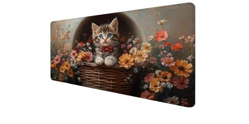 Mouse pad grand format peinture artistique bords cousus durable