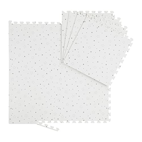 Relaxdays Alfombra Puzle Bebés, 8 Piezas, Goma EVA, Sin Sustancias Nocivas, Suelo Juego Niños, Colchoneta, Blanco y Gris