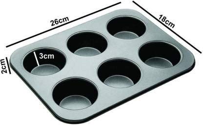 BANQLYN Popular Combo - Carbon Steel Non-Stick Bread Loaf Pan Tin Tray, 6 Cup Muffin Baking Tray & Cupcake Mould Baking Tray Tin Pan Set for Making The Perfect Cupcake & Bread 3