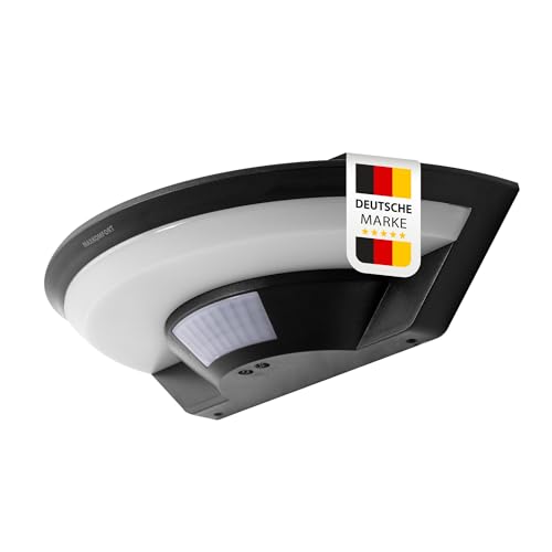 max K O M F O R T LED Außenleuchte mit Bewegungsmelder 10W | IP54 schwarz...