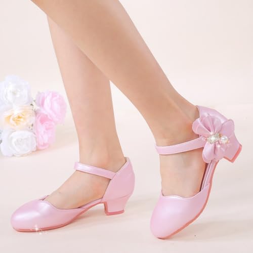 Girls Low Heel Dress Shoes Wedding Party Princess Mary Jane Pumps Flower Girl Sandals for Toddler/Little Kids2