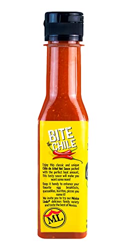 Image of Mexico Lindo Chile de Arbol Hot Sauce Ingredients | 12,190 Scoville Level | Classic Flavor | 5 Fl Oz Bottles (Pack of 3)