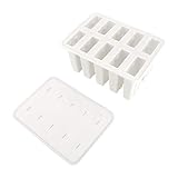 Ice Cream Mold, 10 Cells Silica Gel Classic Reusable Ice Pop Mold Set DIY Popsicle Ice Bar Maker...