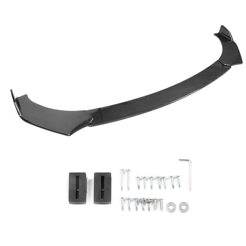 IKON MOTORSPORTS, Compatible with Most 62" - 66" Width Car, Adjustable A Style Front Bumper Lip Chin Splitter Spoiler Air Dam Carbon Fiber Print PP 3PCS - Image 6